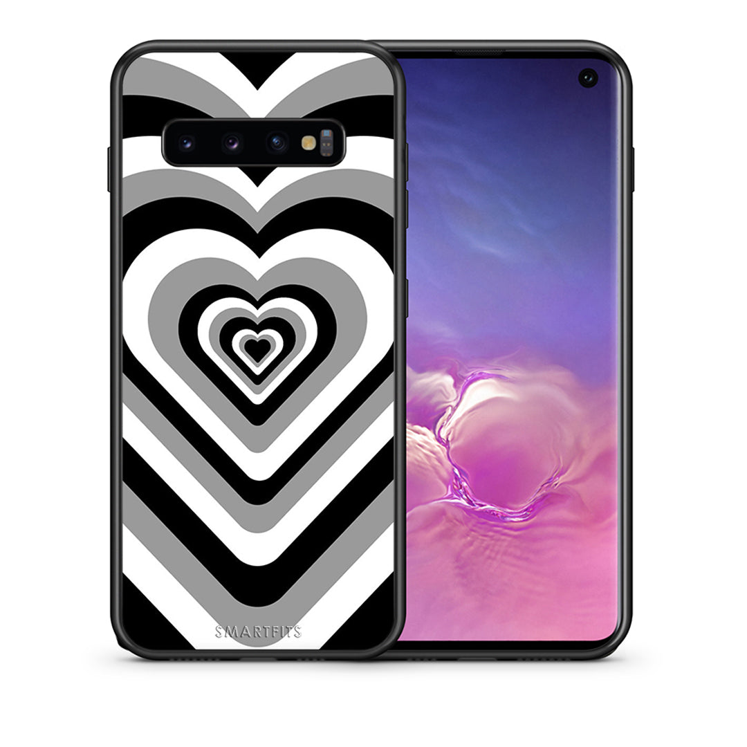 Θήκη Samsung S10+ Black Hearts από τη Smartfits με σχέδιο στο πίσω μέρος και μαύρο περίβλημα | Samsung S10+ Black Hearts case with colorful back and black bezels