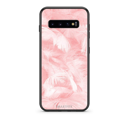 33 - samsung galaxy s10  Pink Feather Boho case, cover, bumper