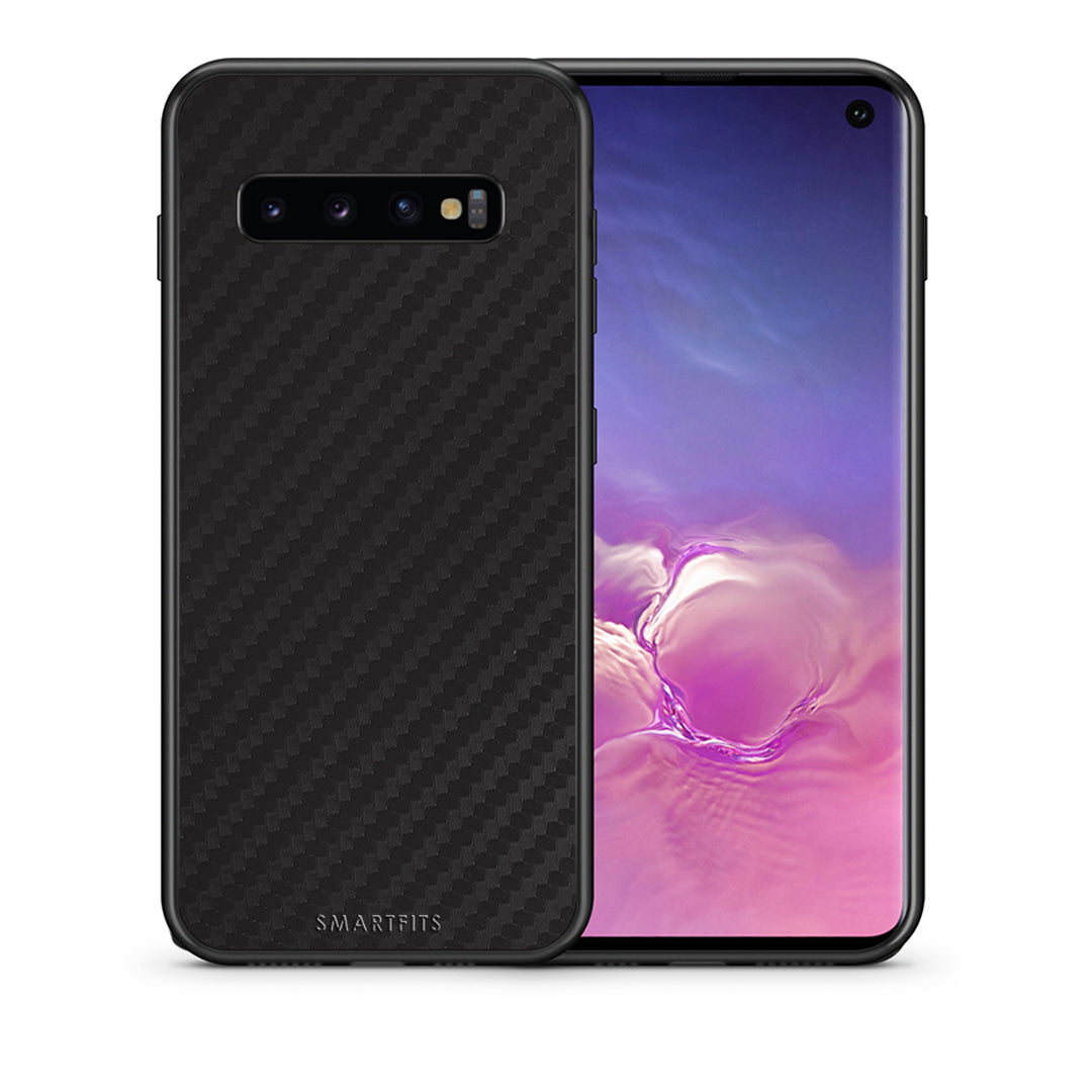 Θήκη Samsung S10 Carbon Black από τη Smartfits με σχέδιο στο πίσω μέρος και μαύρο περίβλημα | Samsung S10 Carbon Black case with colorful back and black bezels