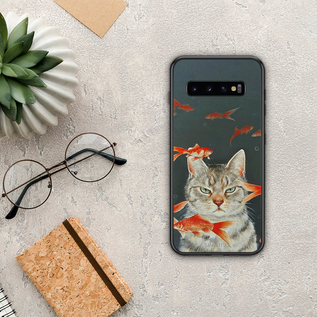 Cat Goldfish - Samsung Galaxy S10 θήκη