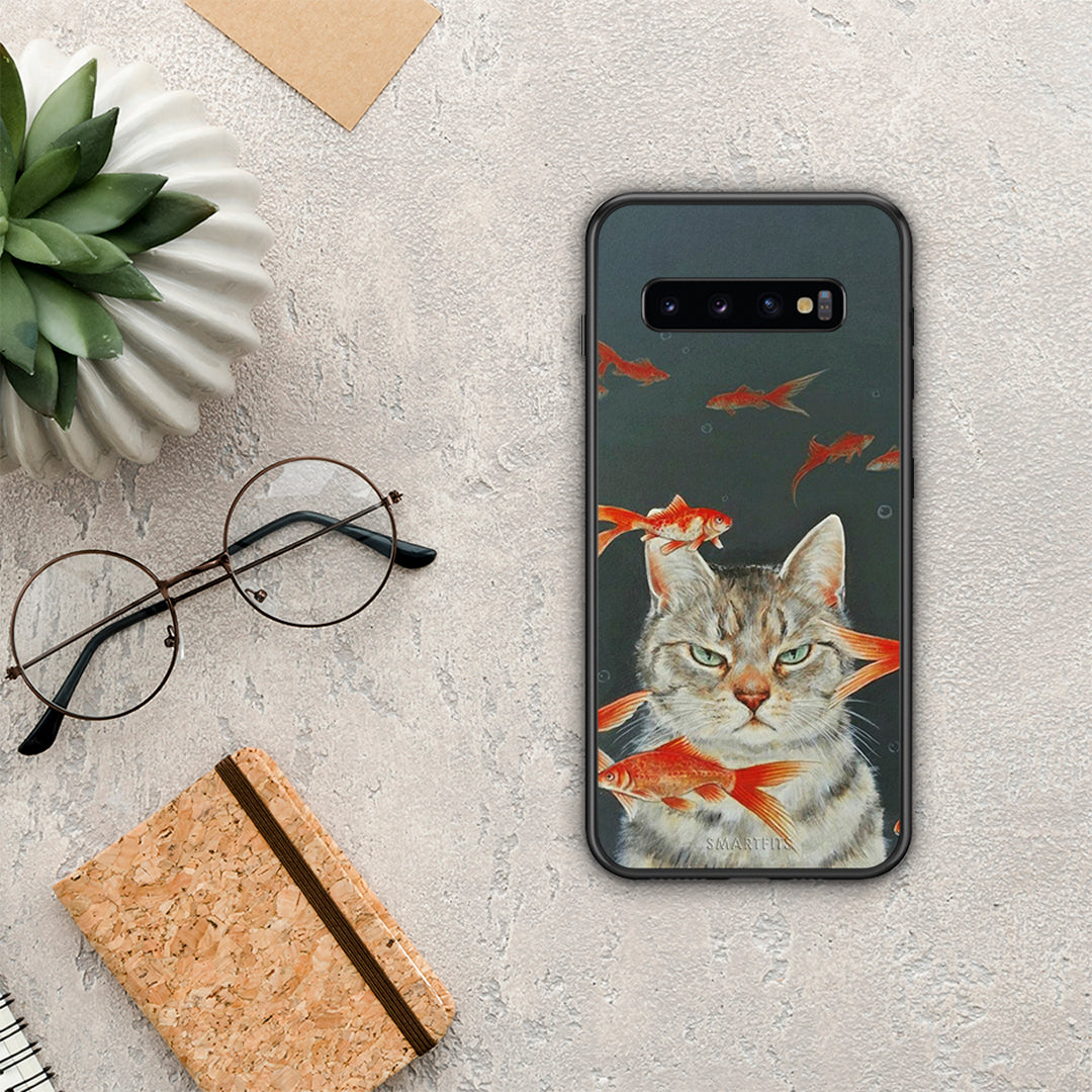 Cat Goldfish - Samsung Galaxy S10+ θήκη