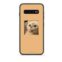 Thumbnail for samsung s10 plus Cat Tongue θήκη από τη Smartfits με σχέδιο στο πίσω μέρος και μαύρο περίβλημα | Smartphone case with colorful back and black bezels by Smartfits