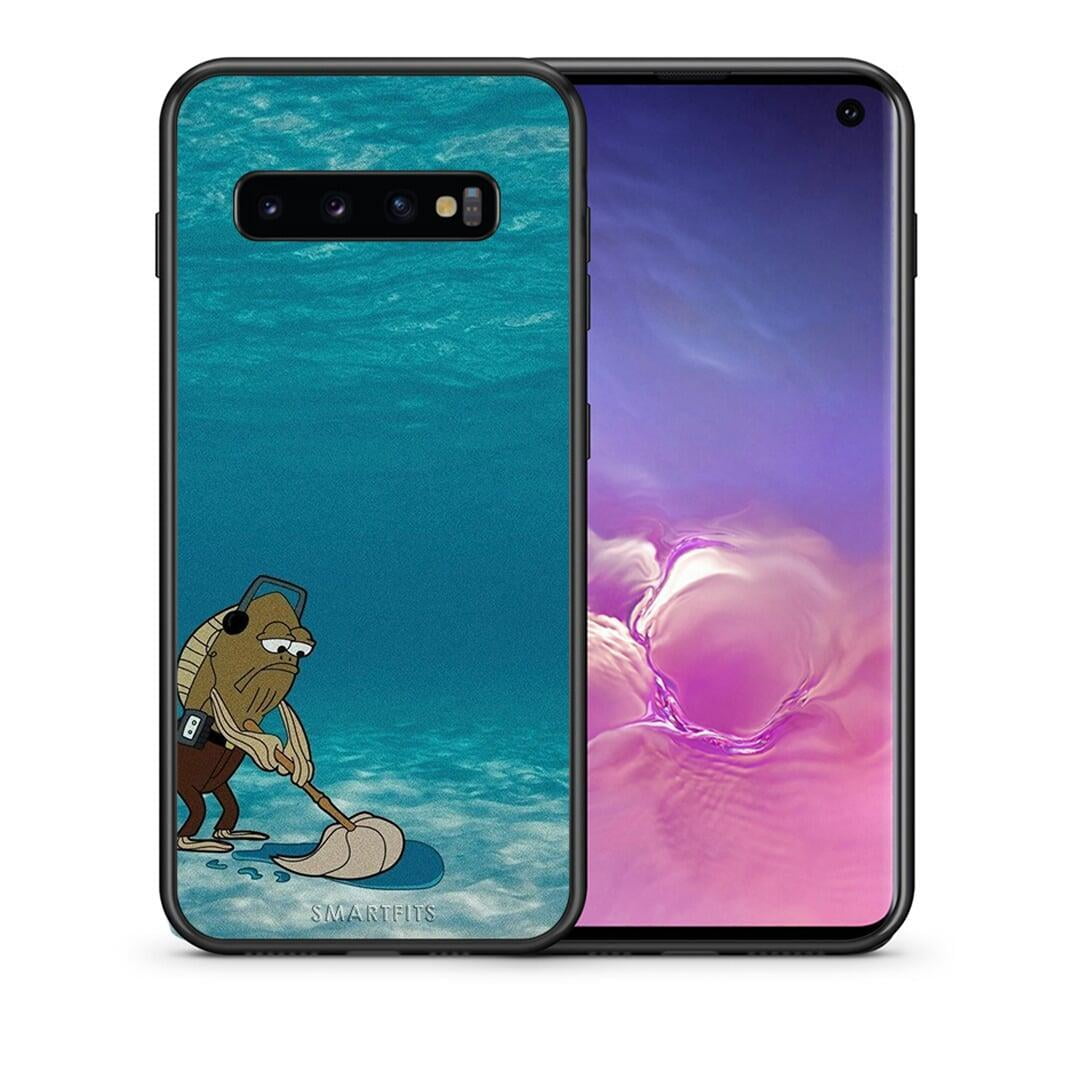 Θήκη Samsung S10+ Clean The Ocean από τη Smartfits με σχέδιο στο πίσω μέρος και μαύρο περίβλημα | Samsung S10+ Clean The Ocean case with colorful back and black bezels