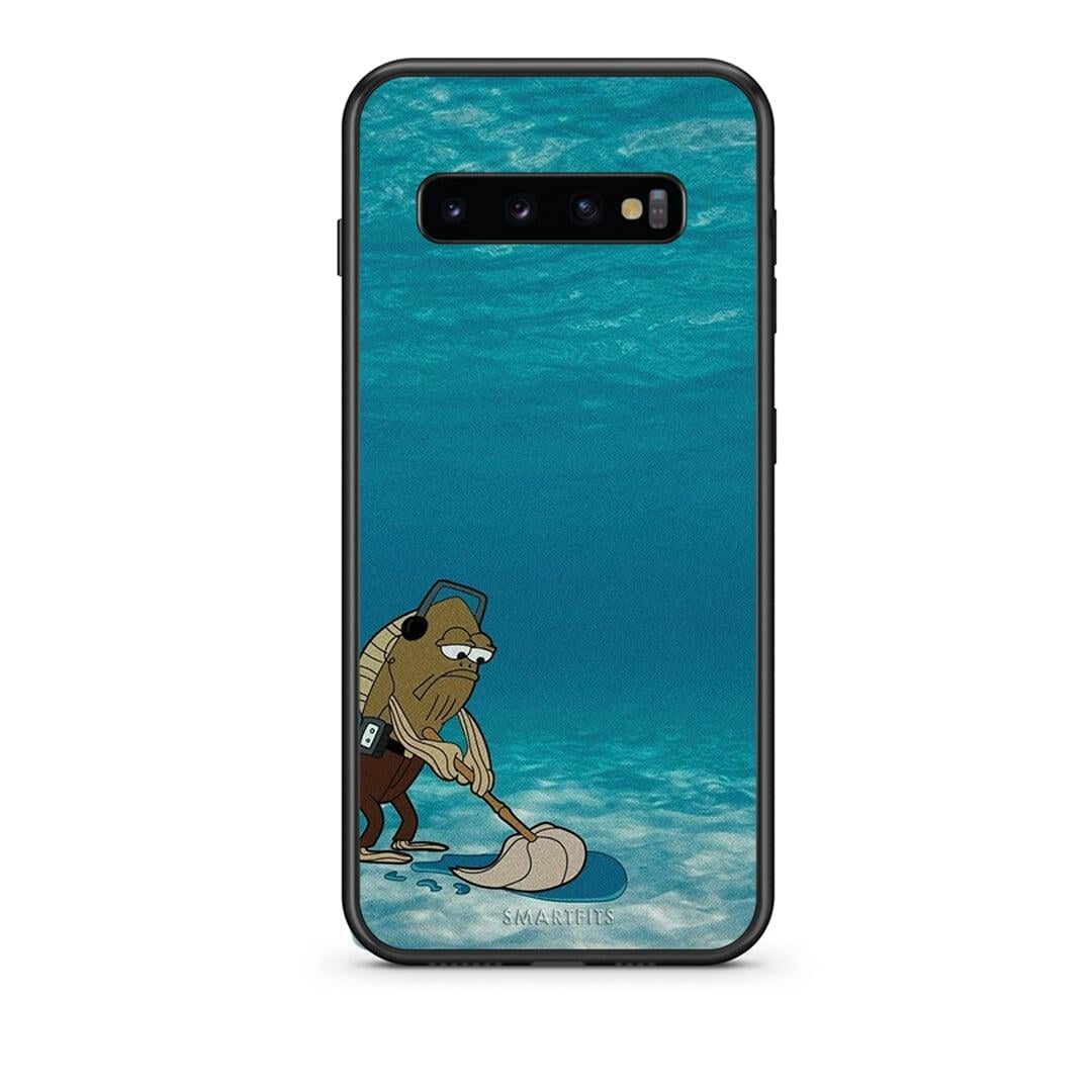 samsung s10 plus Clean The Ocean Θήκη από τη Smartfits με σχέδιο στο πίσω μέρος και μαύρο περίβλημα | Smartphone case with colorful back and black bezels by Smartfits