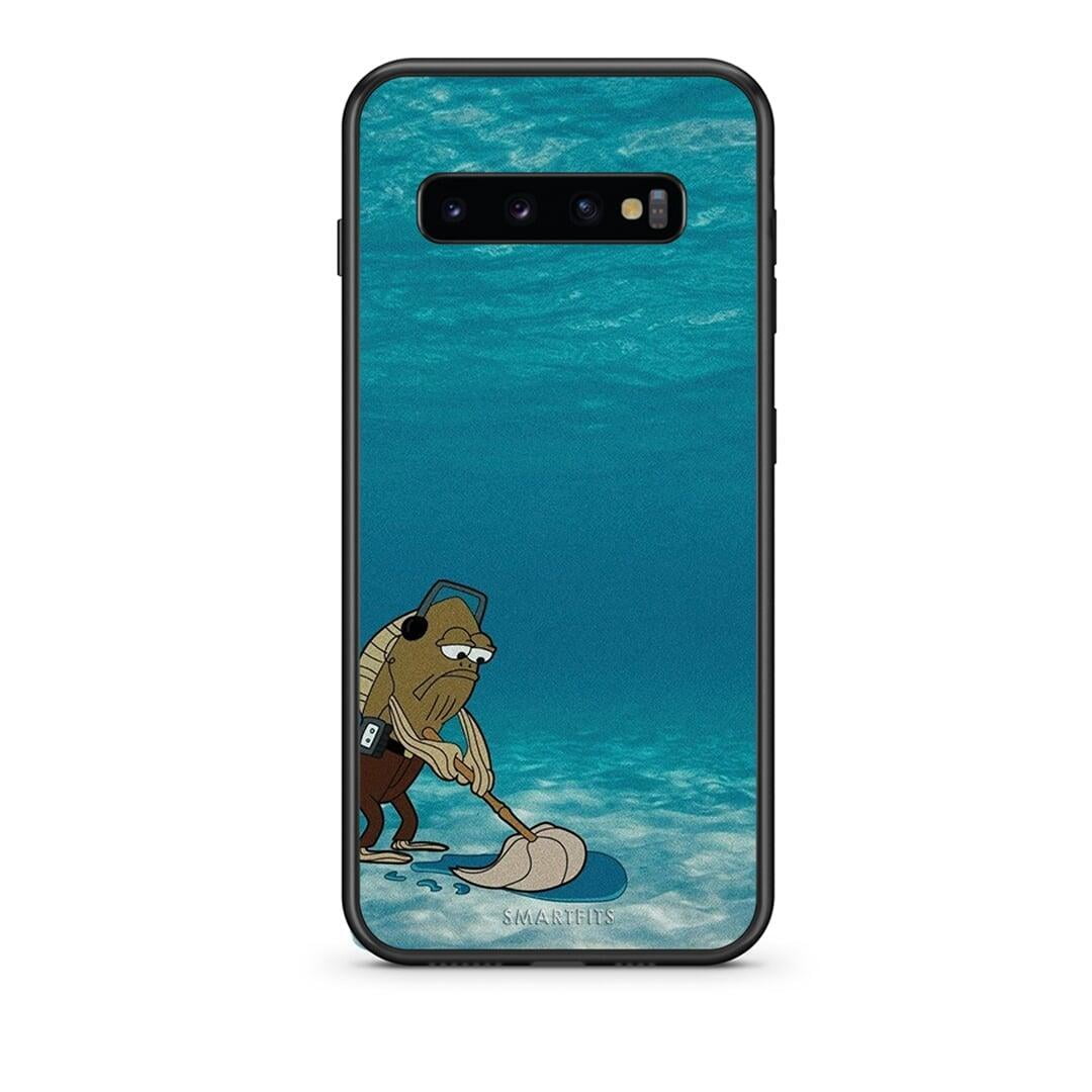 samsung s10 Clean The Ocean Θήκη από τη Smartfits με σχέδιο στο πίσω μέρος και μαύρο περίβλημα | Smartphone case with colorful back and black bezels by Smartfits