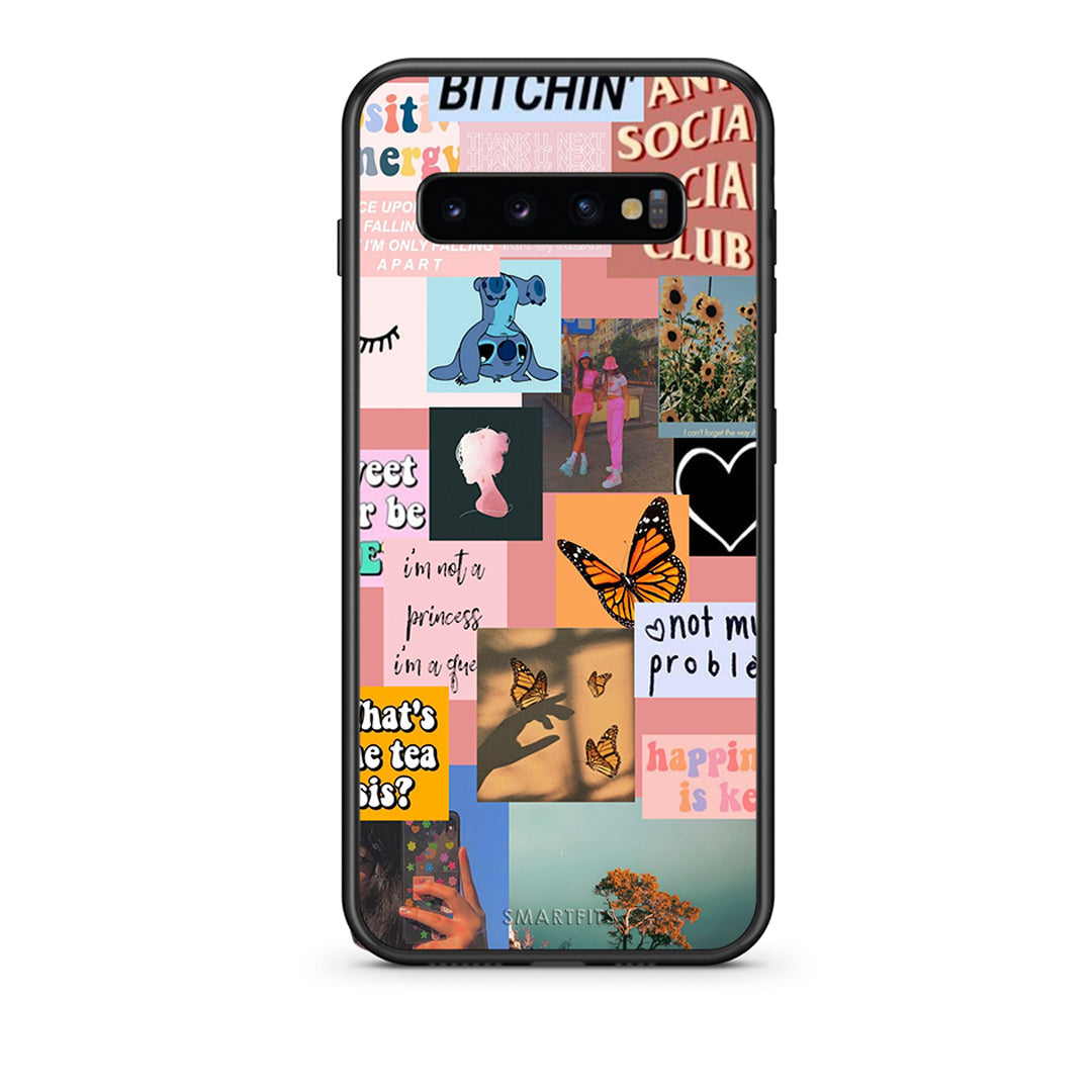 samsung s10 plus Collage Bitchin Θήκη Αγίου Βαλεντίνου από τη Smartfits με σχέδιο στο πίσω μέρος και μαύρο περίβλημα | Smartphone case with colorful back and black bezels by Smartfits