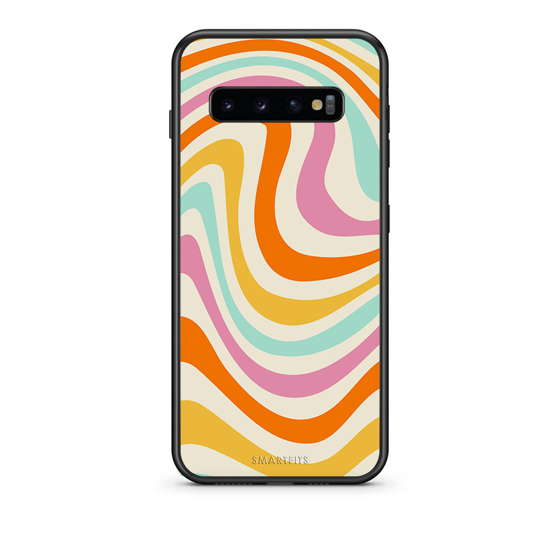 samsung s10 plus Colourful Waves θήκη από τη Smartfits με σχέδιο στο πίσω μέρος και μαύρο περίβλημα | Smartphone case with colorful back and black bezels by Smartfits