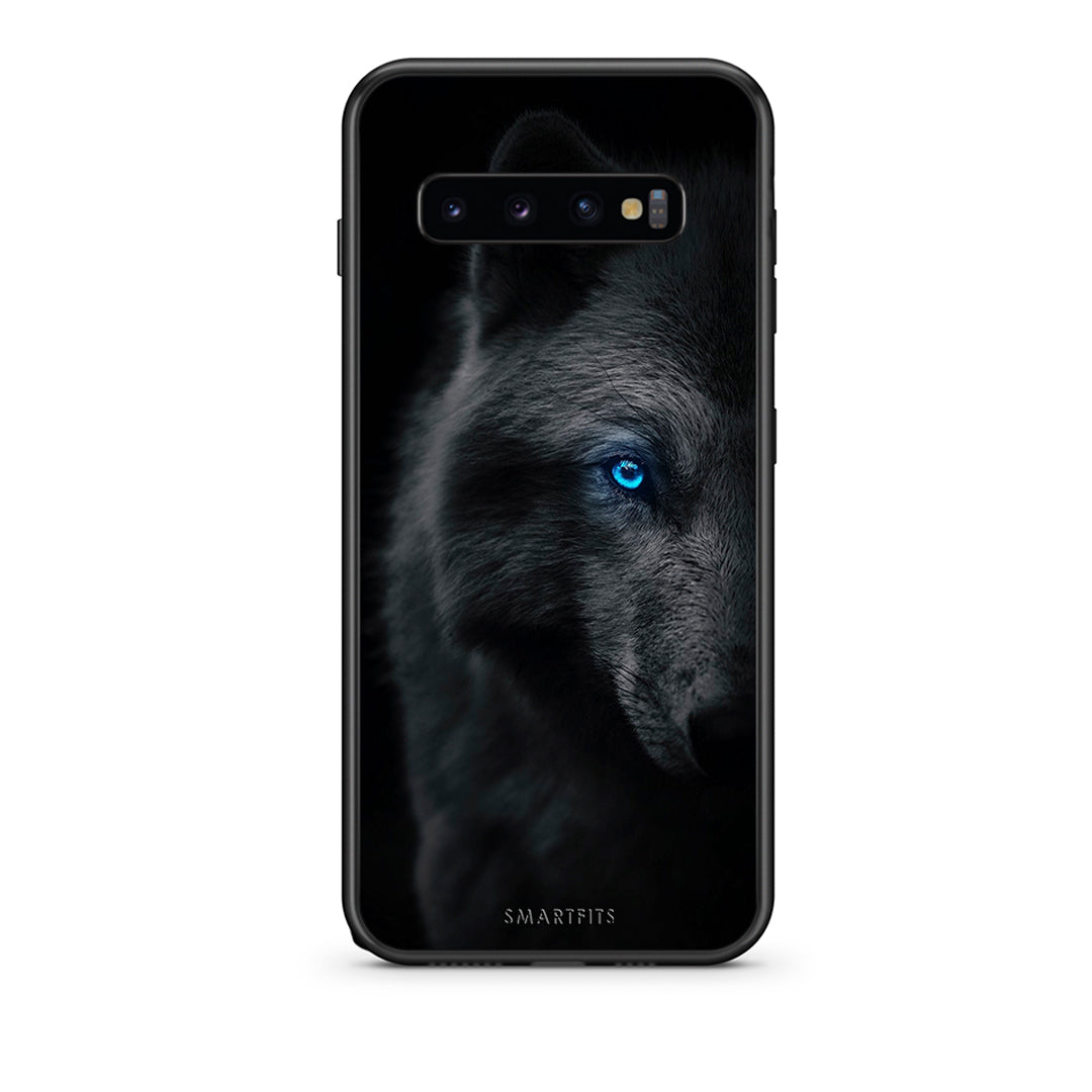 samsung s10 plus Dark Wolf θήκη από τη Smartfits με σχέδιο στο πίσω μέρος και μαύρο περίβλημα | Smartphone case with colorful back and black bezels by Smartfits