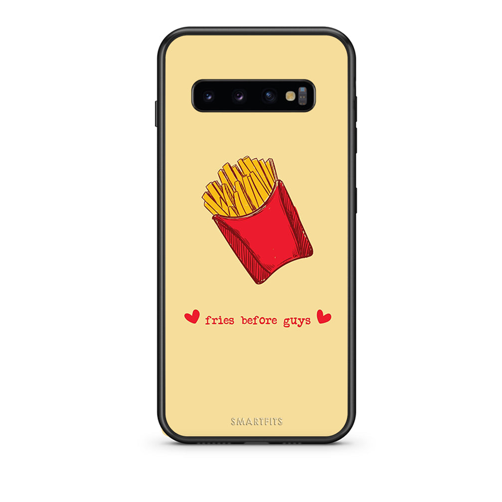 samsung s10 plus Fries Before Guys Θήκη Αγίου Βαλεντίνου από τη Smartfits με σχέδιο στο πίσω μέρος και μαύρο περίβλημα | Smartphone case with colorful back and black bezels by Smartfits