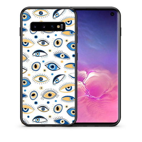 Θήκη Samsung S10 Ftou Ftou από τη Smartfits με σχέδιο στο πίσω μέρος και μαύρο περίβλημα | Samsung S10 Ftou Ftou case with colorful back and black bezels