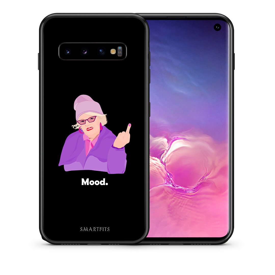 Θήκη Samsung S10 Grandma Mood Black από τη Smartfits με σχέδιο στο πίσω μέρος και μαύρο περίβλημα | Samsung S10 Grandma Mood Black case with colorful back and black bezels