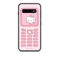 Thumbnail for samsung s10 plus Hello Kitten Θήκη Αγίου Βαλεντίνου από τη Smartfits με σχέδιο στο πίσω μέρος και μαύρο περίβλημα | Smartphone case with colorful back and black bezels by Smartfits