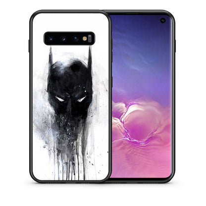 Θήκη Samsung S10 Paint Bat Hero από τη Smartfits με σχέδιο στο πίσω μέρος και μαύρο περίβλημα | Samsung S10 Paint Bat Hero case with colorful back and black bezels