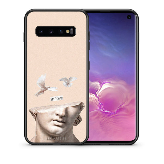 Θήκη Samsung S10+ In Love από τη Smartfits με σχέδιο στο πίσω μέρος και μαύρο περίβλημα | Samsung S10+ In Love case with colorful back and black bezels