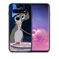 Thumbnail for Θήκη Αγίου Βαλεντίνου Samsung S10+ Lady And Tramp 1 από τη Smartfits με σχέδιο στο πίσω μέρος και μαύρο περίβλημα | Samsung S10+ Lady And Tramp 1 case with colorful back and black bezels