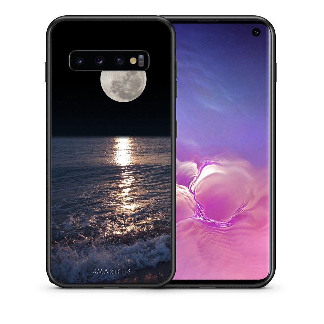 Θήκη Samsung S10 Moon Landscape από τη Smartfits με σχέδιο στο πίσω μέρος και μαύρο περίβλημα | Samsung S10 Moon Landscape case with colorful back and black bezels