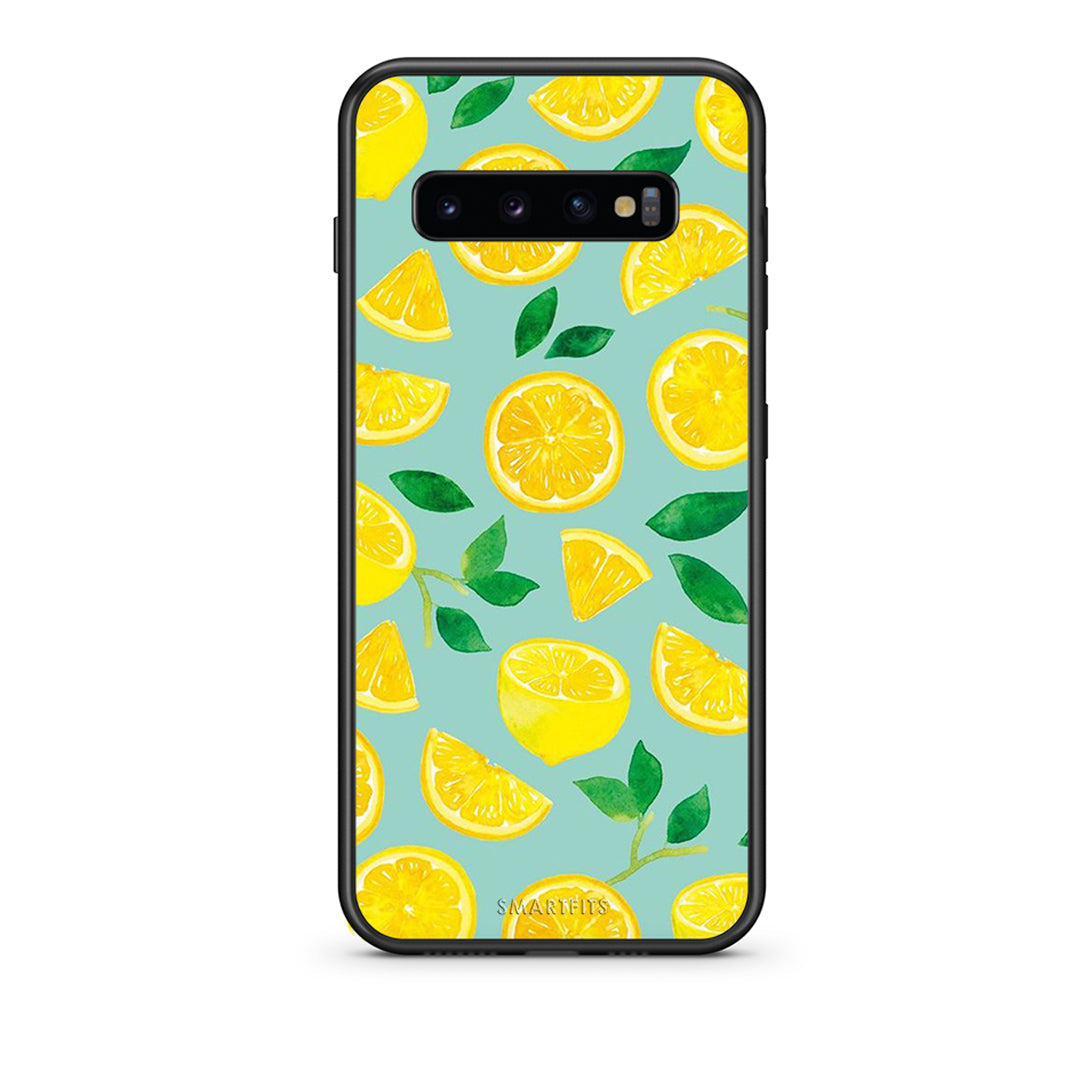 samsung s10 plus Lemons θήκη από τη Smartfits με σχέδιο στο πίσω μέρος και μαύρο περίβλημα | Smartphone case with colorful back and black bezels by Smartfits