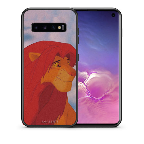 Θήκη Αγίου Βαλεντίνου Samsung S10 Lion Love 1 από τη Smartfits με σχέδιο στο πίσω μέρος και μαύρο περίβλημα | Samsung S10 Lion Love 1 case with colorful back and black bezels