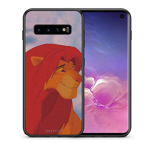 Θήκη Αγίου Βαλεντίνου Samsung S10 Lion Love 1 από τη Smartfits με σχέδιο στο πίσω μέρος και μαύρο περίβλημα | Samsung S10 Lion Love 1 case with colorful back and black bezels