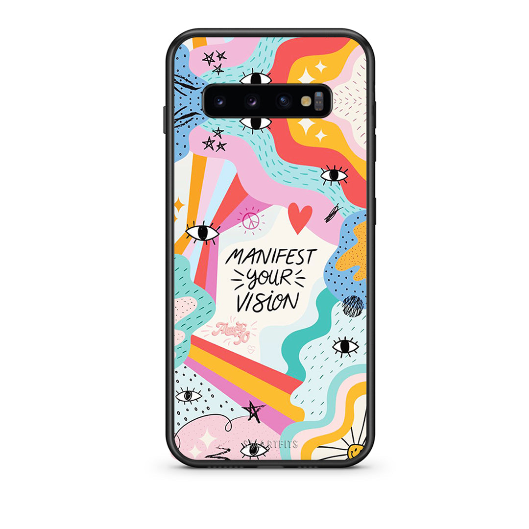 samsung s10 plus Manifest Your Vision θήκη από τη Smartfits με σχέδιο στο πίσω μέρος και μαύρο περίβλημα | Smartphone case with colorful back and black bezels by Smartfits
