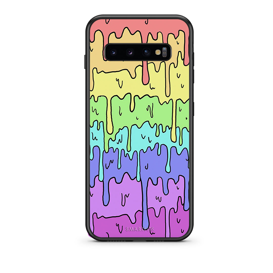 samsung s10 plus Melting Rainbow θήκη από τη Smartfits με σχέδιο στο πίσω μέρος και μαύρο περίβλημα | Smartphone case with colorful back and black bezels by Smartfits