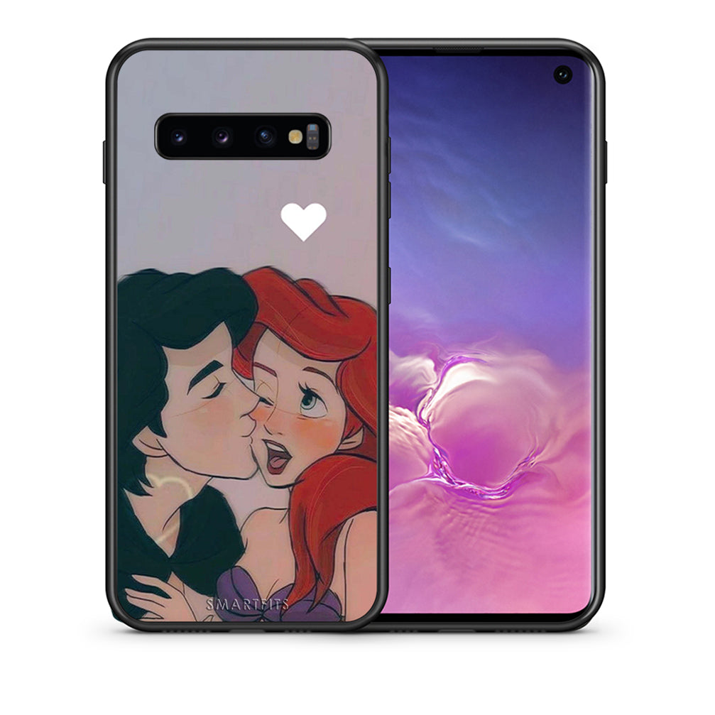 Θήκη Αγίου Βαλεντίνου Samsung S10 Mermaid Love από τη Smartfits με σχέδιο στο πίσω μέρος και μαύρο περίβλημα | Samsung S10 Mermaid Love case with colorful back and black bezels
