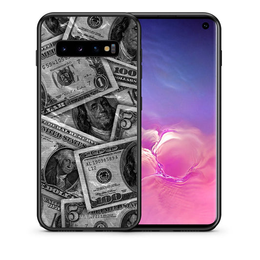 Θήκη Samsung S10 Money Dollars από τη Smartfits με σχέδιο στο πίσω μέρος και μαύρο περίβλημα | Samsung S10 Money Dollars case with colorful back and black bezels