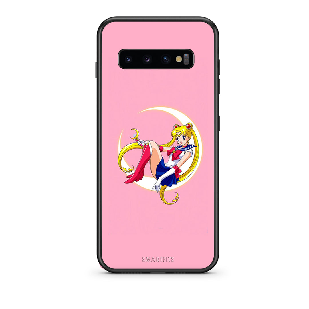 samsung s10 plus Moon Girl θήκη από τη Smartfits με σχέδιο στο πίσω μέρος και μαύρο περίβλημα | Smartphone case with colorful back and black bezels by Smartfits