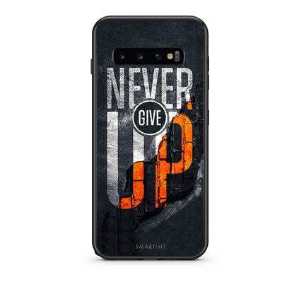 samsung s10 plus Never Give Up Θήκη Αγίου Βαλεντίνου από τη Smartfits με σχέδιο στο πίσω μέρος και μαύρο περίβλημα | Smartphone case with colorful back and black bezels by Smartfits