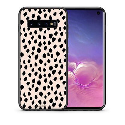Θήκη Samsung S10 New Polka Dots από τη Smartfits με σχέδιο στο πίσω μέρος και μαύρο περίβλημα | Samsung S10 New Polka Dots case with colorful back and black bezels