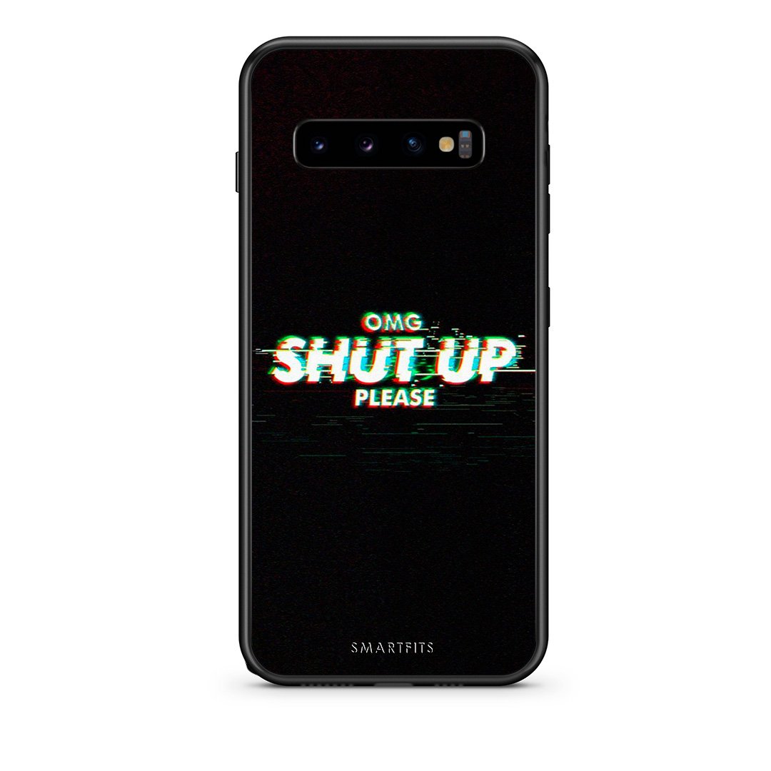 samsung s10 plus OMG ShutUp θήκη από τη Smartfits με σχέδιο στο πίσω μέρος και μαύρο περίβλημα | Smartphone case with colorful back and black bezels by Smartfits