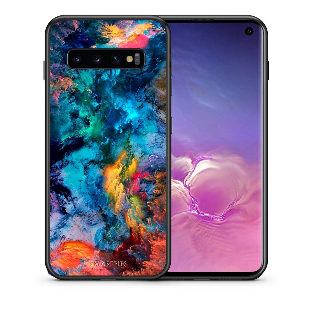 Θήκη Samsung S10 Crayola Paint από τη Smartfits με σχέδιο στο πίσω μέρος και μαύρο περίβλημα | Samsung S10 Crayola Paint case with colorful back and black bezels