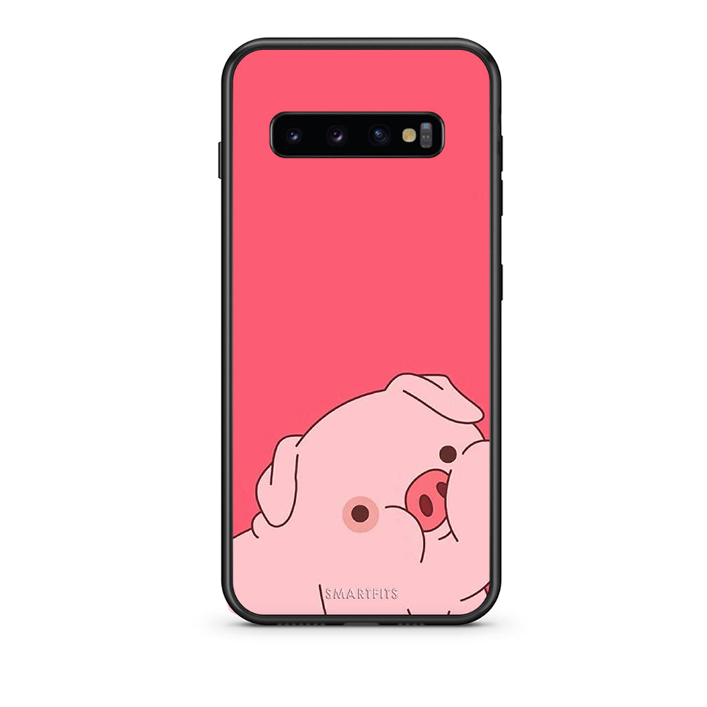 samsung s10 plus Pig Love 1 Θήκη Αγίου Βαλεντίνου από τη Smartfits με σχέδιο στο πίσω μέρος και μαύρο περίβλημα | Smartphone case with colorful back and black bezels by Smartfits
