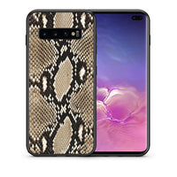 Thumbnail for Θήκη Samsung S10+ Fashion Snake Animal από τη Smartfits με σχέδιο στο πίσω μέρος και μαύρο περίβλημα | Samsung S10+ Fashion Snake Animal case with colorful back and black bezels