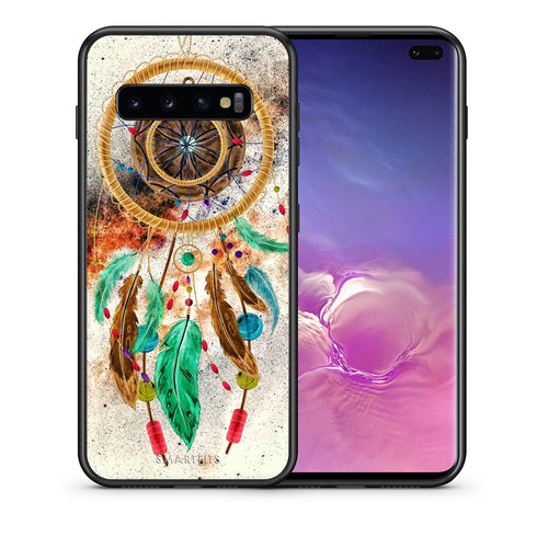 Θήκη Samsung S10+ DreamCatcher Boho από τη Smartfits με σχέδιο στο πίσω μέρος και μαύρο περίβλημα | Samsung S10+ DreamCatcher Boho case with colorful back and black bezels