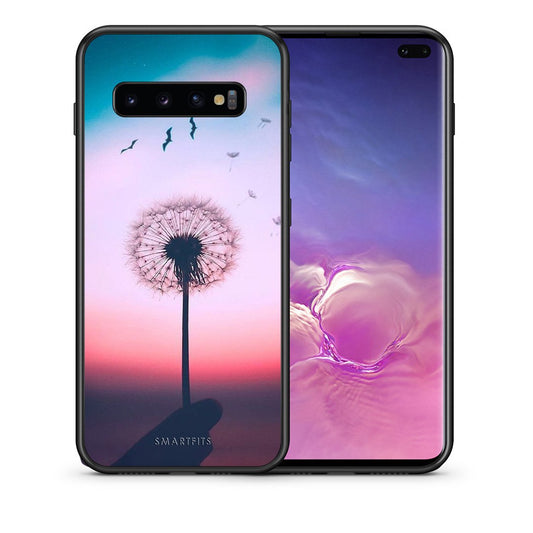 Θήκη Samsung S10+ Wish Boho από τη Smartfits με σχέδιο στο πίσω μέρος και μαύρο περίβλημα | Samsung S10+ Wish Boho case with colorful back and black bezels