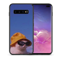 Thumbnail for Θήκη Samsung S10+ Cat Diva από τη Smartfits με σχέδιο στο πίσω μέρος και μαύρο περίβλημα | Samsung S10+ Cat Diva case with colorful back and black bezels