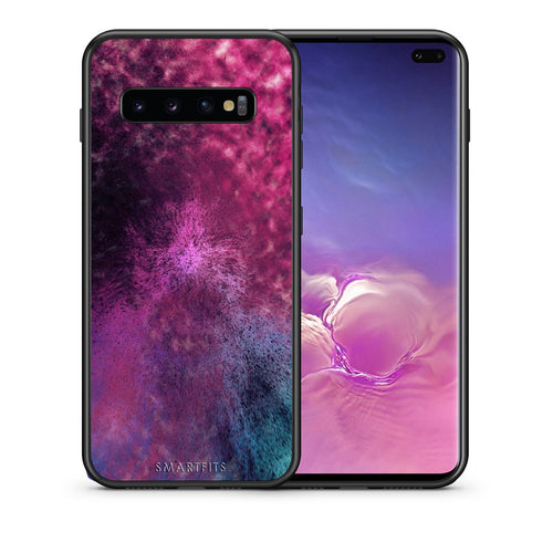 Θήκη Samsung S10+ Aurora Galaxy από τη Smartfits με σχέδιο στο πίσω μέρος και μαύρο περίβλημα | Samsung S10+ Aurora Galaxy case with colorful back and black bezels