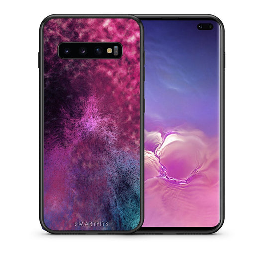 Θήκη Samsung S10+ Aurora Galaxy από τη Smartfits με σχέδιο στο πίσω μέρος και μαύρο περίβλημα | Samsung S10+ Aurora Galaxy case with colorful back and black bezels