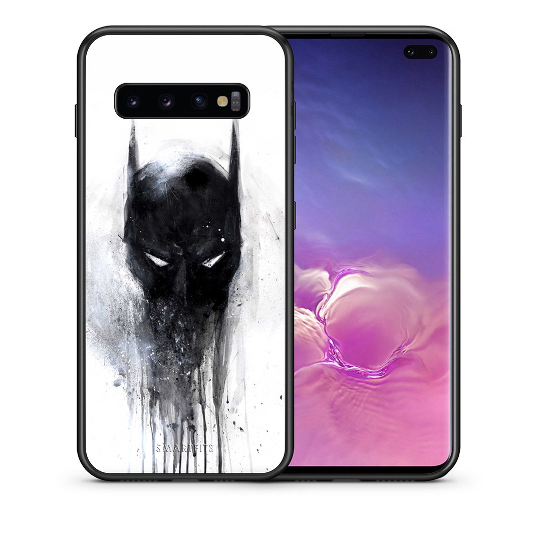 Θήκη Samsung S10+ Paint Bat Hero από τη Smartfits με σχέδιο στο πίσω μέρος και μαύρο περίβλημα | Samsung S10+ Paint Bat Hero case with colorful back and black bezels