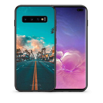 Θήκη Samsung S10+ City Landscape από τη Smartfits με σχέδιο στο πίσω μέρος και μαύρο περίβλημα | Samsung S10+ City Landscape case with colorful back and black bezels