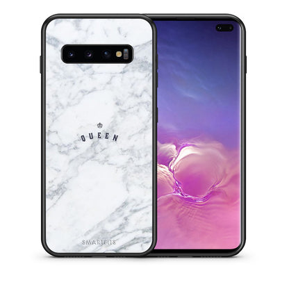 Θήκη Samsung S10+ Queen Marble από τη Smartfits με σχέδιο στο πίσω μέρος και μαύρο περίβλημα | Samsung S10+ Queen Marble case with colorful back and black bezels
