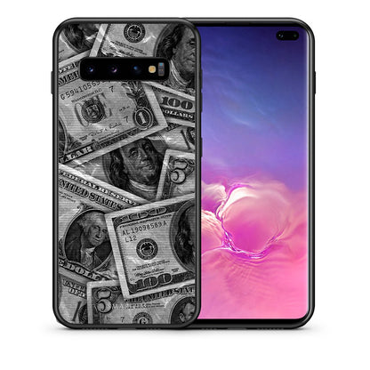 Θήκη Samsung S10+ Money Dollars από τη Smartfits με σχέδιο στο πίσω μέρος και μαύρο περίβλημα | Samsung S10+ Money Dollars case with colorful back and black bezels