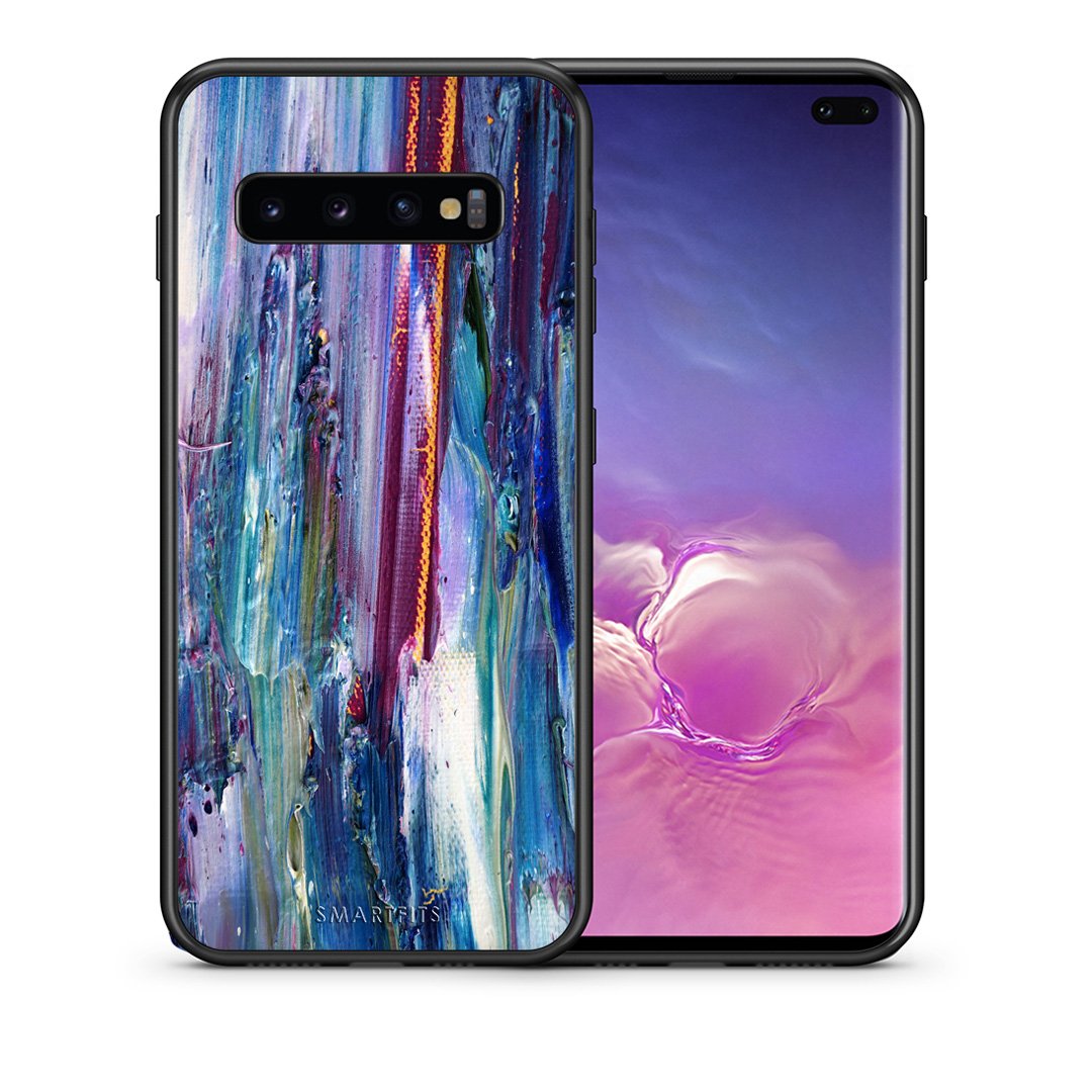 Θήκη Samsung S10+ Winter Paint από τη Smartfits με σχέδιο στο πίσω μέρος και μαύρο περίβλημα | Samsung S10+ Winter Paint case with colorful back and black bezels