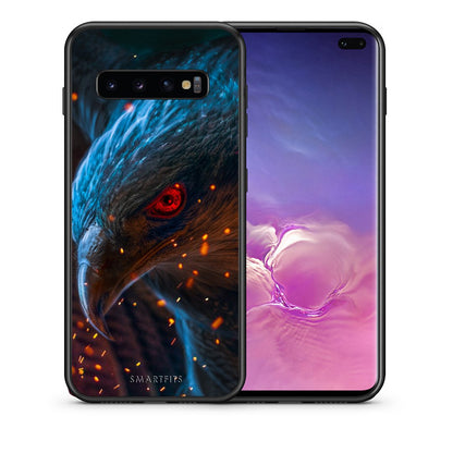 Θήκη Samsung S10+ Eagle PopArt από τη Smartfits με σχέδιο στο πίσω μέρος και μαύρο περίβλημα | Samsung S10+ Eagle PopArt case with colorful back and black bezels