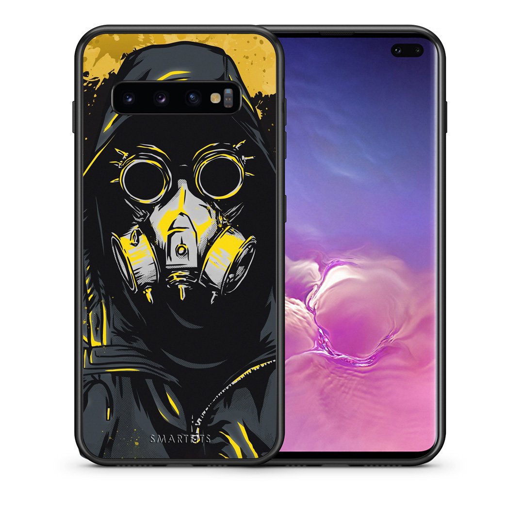 Θήκη Samsung S10+ Mask PopArt από τη Smartfits με σχέδιο στο πίσω μέρος και μαύρο περίβλημα | Samsung S10+ Mask PopArt case with colorful back and black bezels