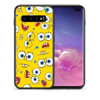 Thumbnail for Θήκη Samsung S10+ Sponge PopArt από τη Smartfits με σχέδιο στο πίσω μέρος και μαύρο περίβλημα | Samsung S10+ Sponge PopArt case with colorful back and black bezels
