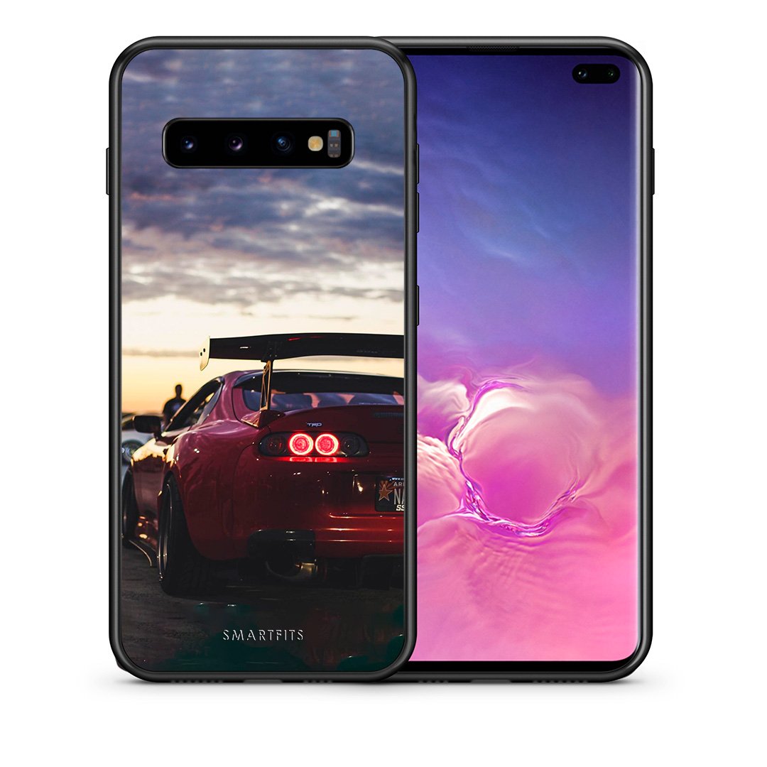 Θήκη Samsung S10+ Racing Supra από τη Smartfits με σχέδιο στο πίσω μέρος και μαύρο περίβλημα | Samsung S10+ Racing Supra case with colorful back and black bezels