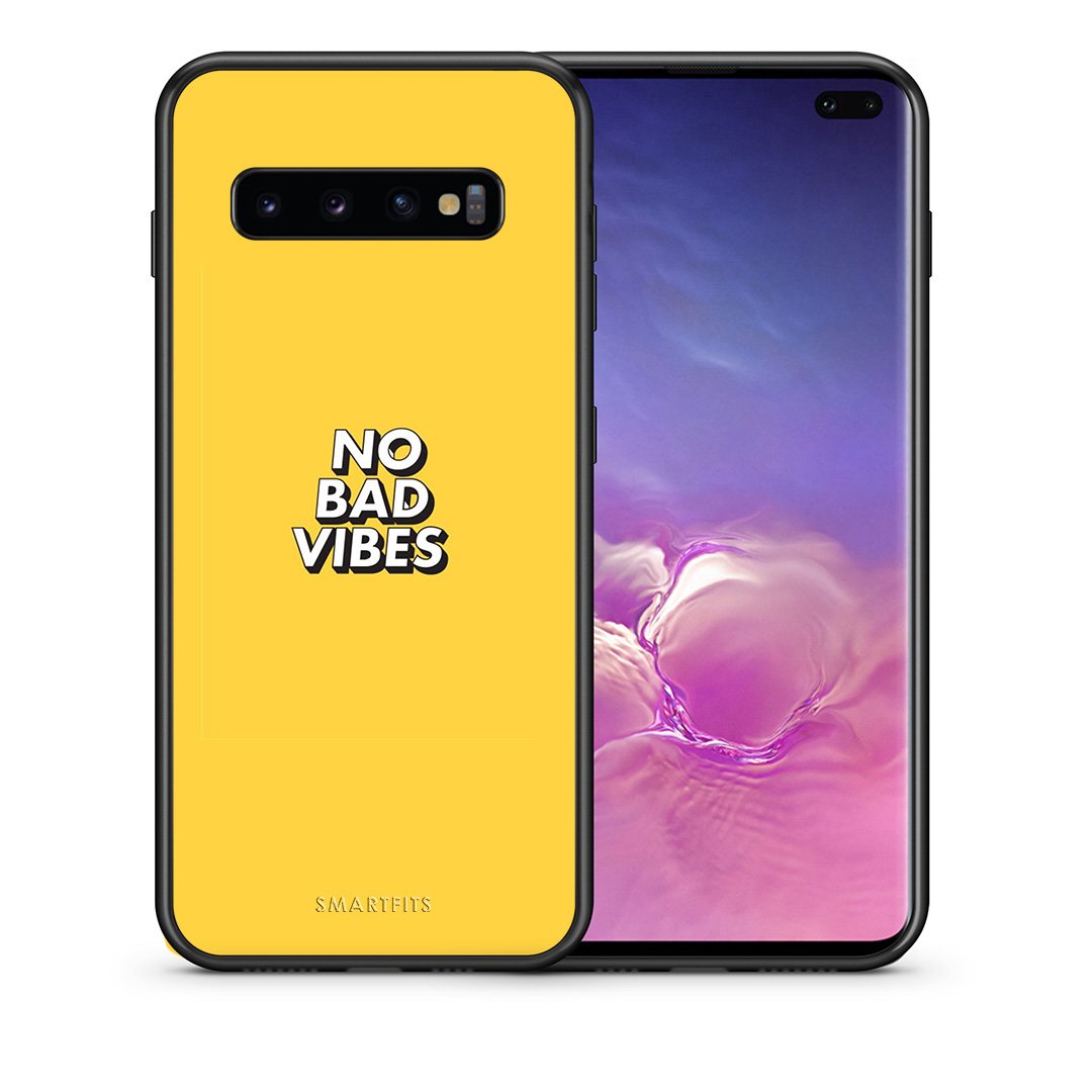 Θήκη Samsung S10+ Vibes Text από τη Smartfits με σχέδιο στο πίσω μέρος και μαύρο περίβλημα | Samsung S10+ Vibes Text case with colorful back and black bezels