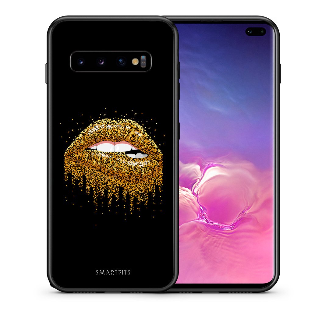 Θήκη Samsung S10+ Golden Valentine από τη Smartfits με σχέδιο στο πίσω μέρος και μαύρο περίβλημα | Samsung S10+ Golden Valentine case with colorful back and black bezels